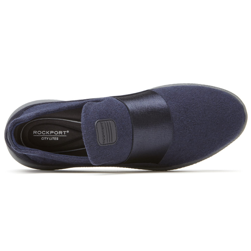 Rockport Womens Slip-On Blue - City Lites Robyne - UK 867-CUWOHJ